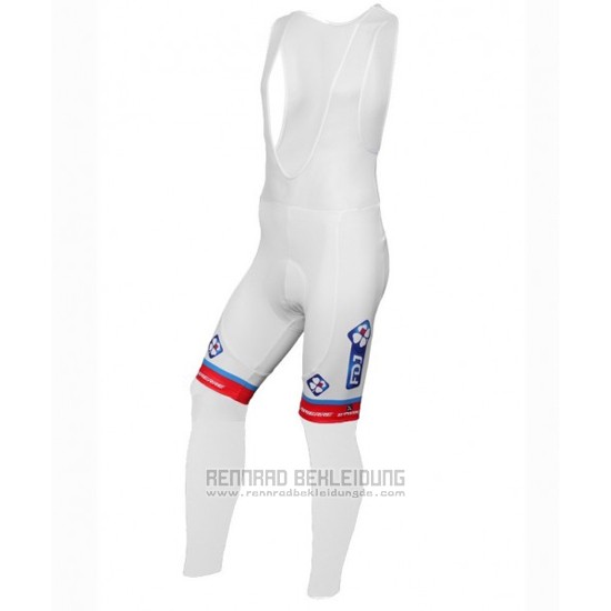 2016 Fahrradbekleidung FDJ Wei und Blau Trikot Langarm und Tragerhose